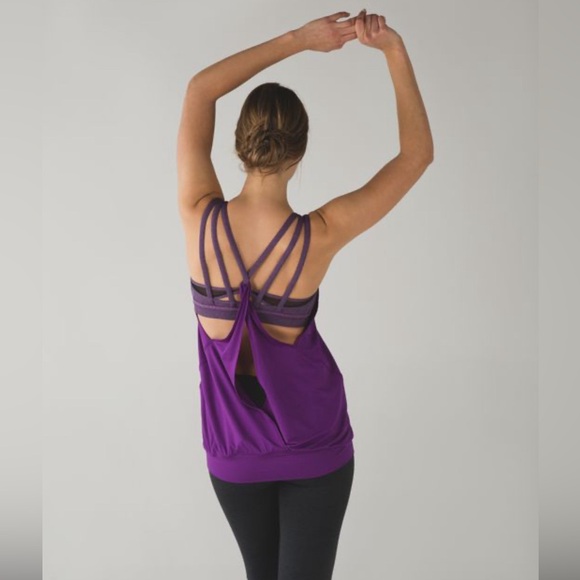 Lululemon Nouveau Limits Tank Top in Miss Mosaic Peach Fuzz Regal Plum Women's 8 - Picture 7 of 7